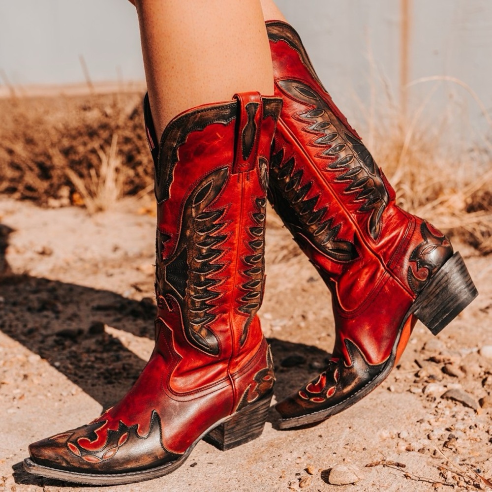 NWB CUSTOM FREEBIRD RED WILLIE WESTERN BOOT 6
